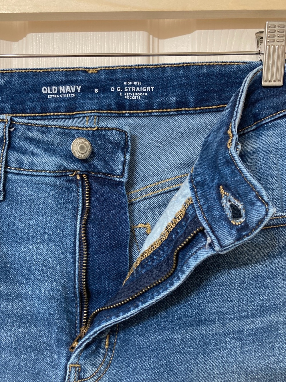 Old Navy Women’s Blue High Rise OG Straight Leg Ankle Jeans Size 8 - Picture 2 of 7